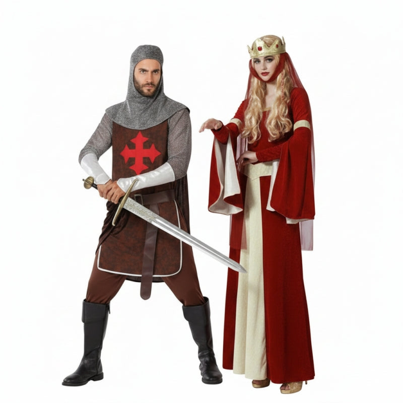 Mittelalterlicher Ritter und Prinzessin Paarkostüm für Erwachsene