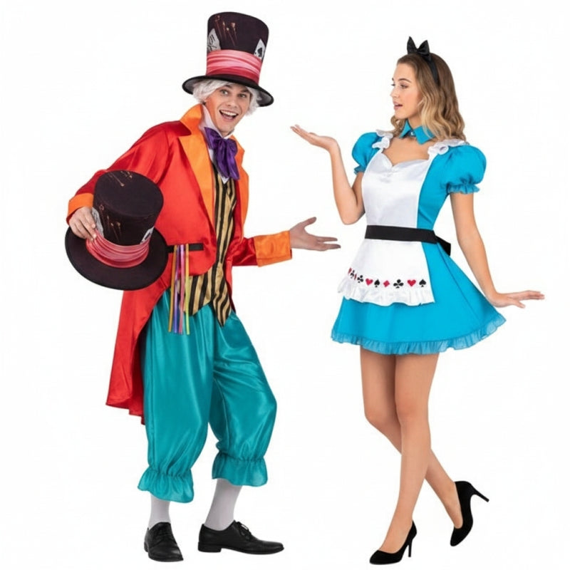 Hutmacher und Alice von Lewis Carroll Paarkostüm für Erwachsene