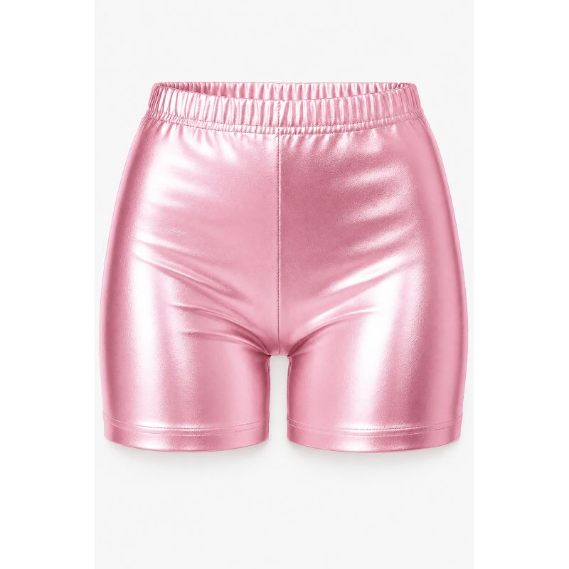 Pantalón Corto de disfraz Rosa Metalizado para mujer Detalle