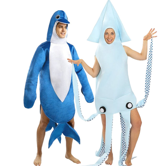 Pareja de Delfín y Calamar