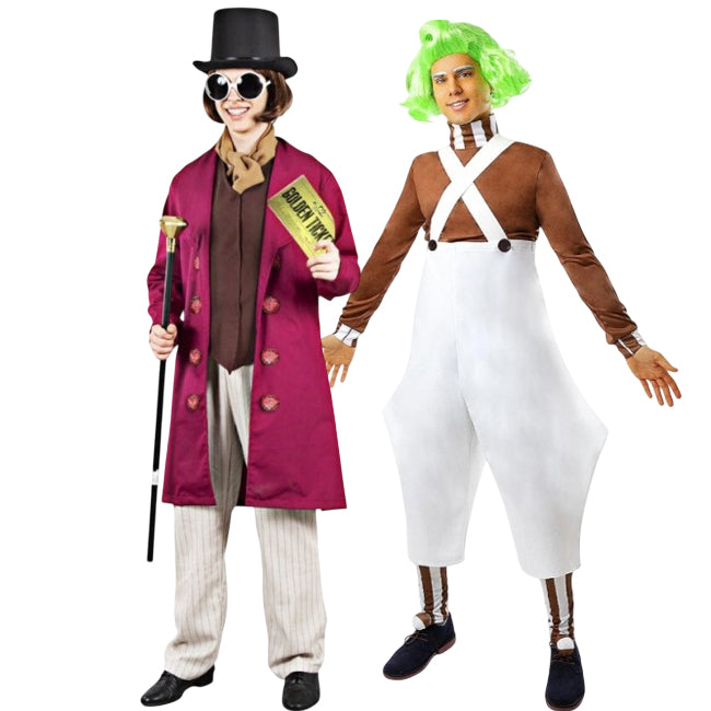 Pareja de Willy Wonka y Oompa-Loompa Fábrica de Chocolate
