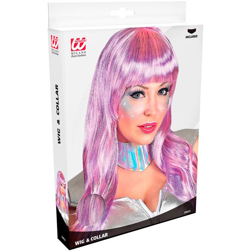 Peluca Chica del Espacio con collar Packaging