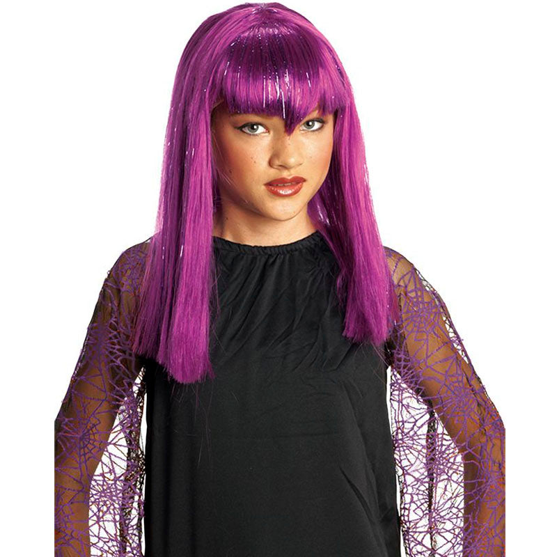 Peluca Vampiresa traviesa morada infantil