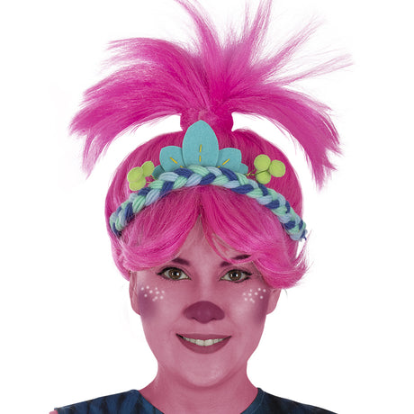 Peluca de Troll Poppy para mujer