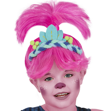 Peluca de Troll Poppy para niña