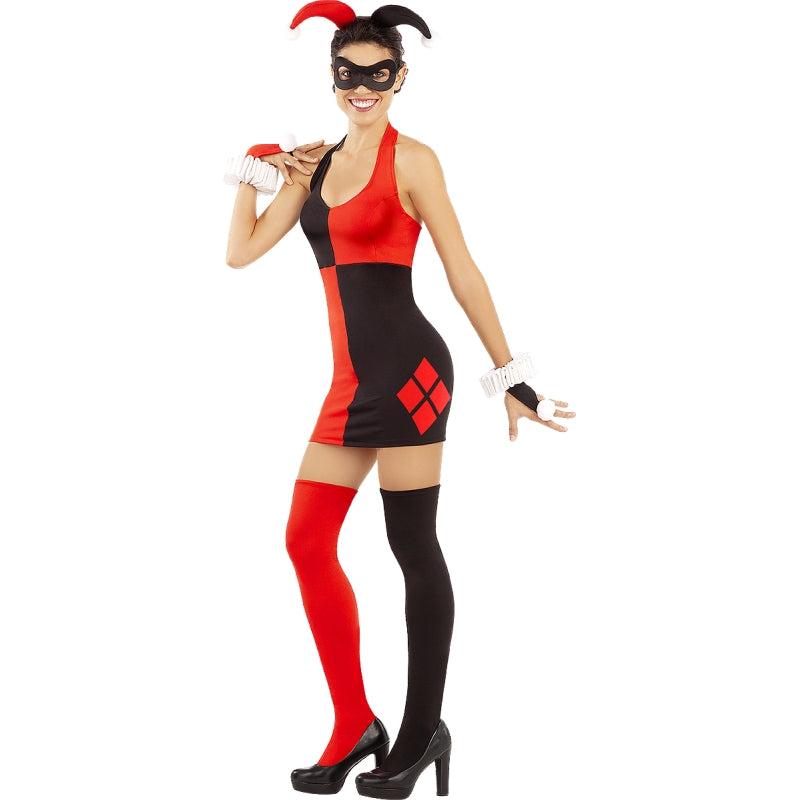 Disfraz de Harley Quinn con vestido para mujer Perfil