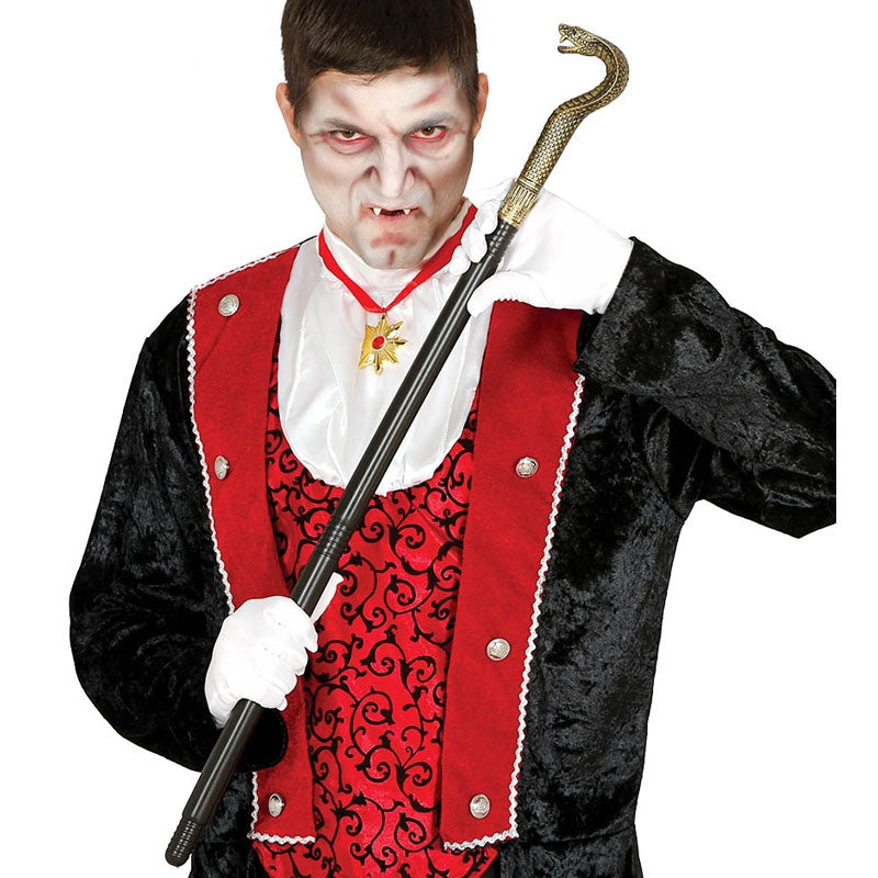 Amosfun Goldener Königszepter Gehstock – 3-teilige Schlange, 81 Cm Gesamtlänge – Aus Kunststoff, Schwarz-gold – Einfach Zu Montieren – Ideal Für Halloween, Cosplay, Mottopartys & Bühnenauftritte