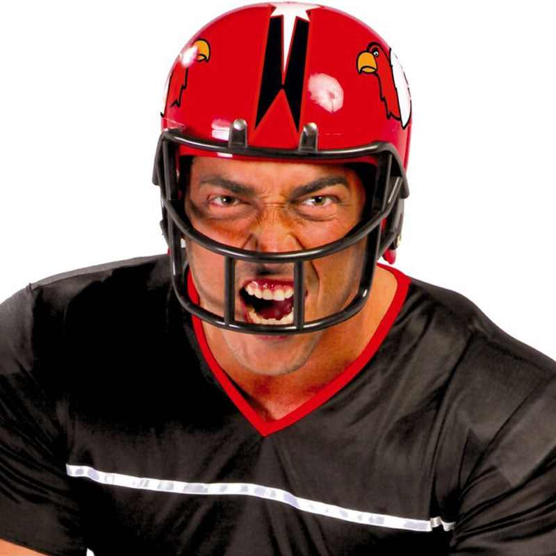 Casco rojo de fútbol americano