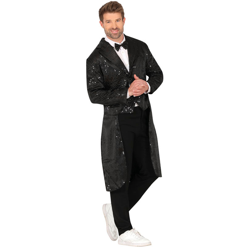 Chaqueta Frac de Lentejuelas Negras para Hombre