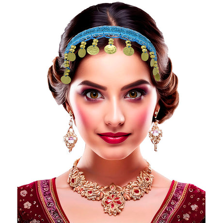 Diadema monedas azul claro