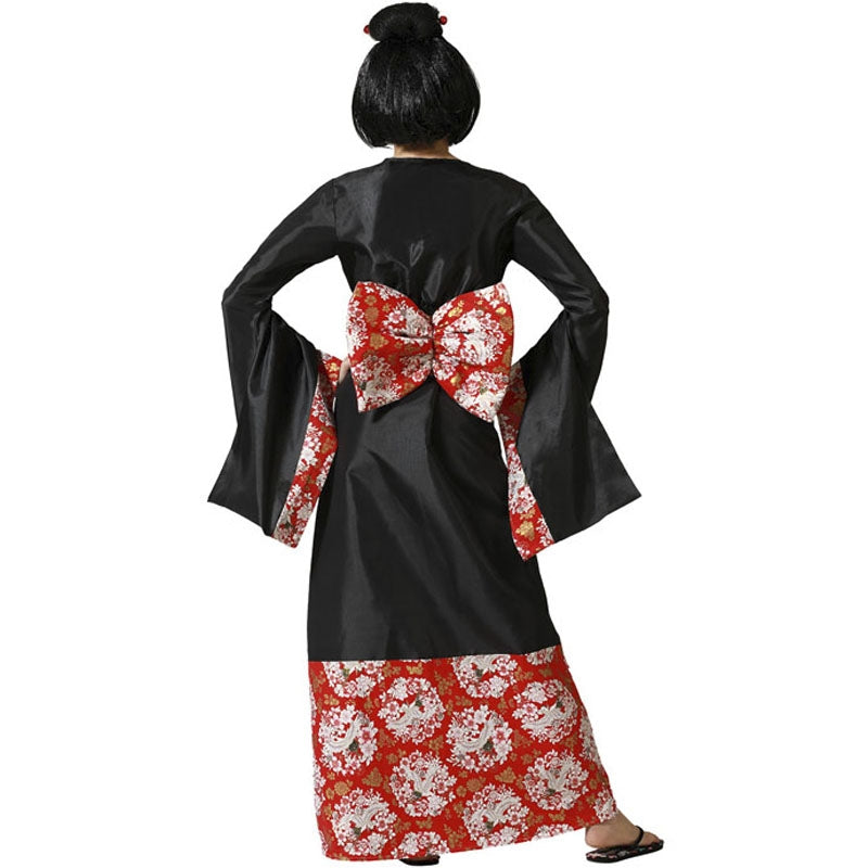 Disfraz de Geisha con kimono para mujer espalda
