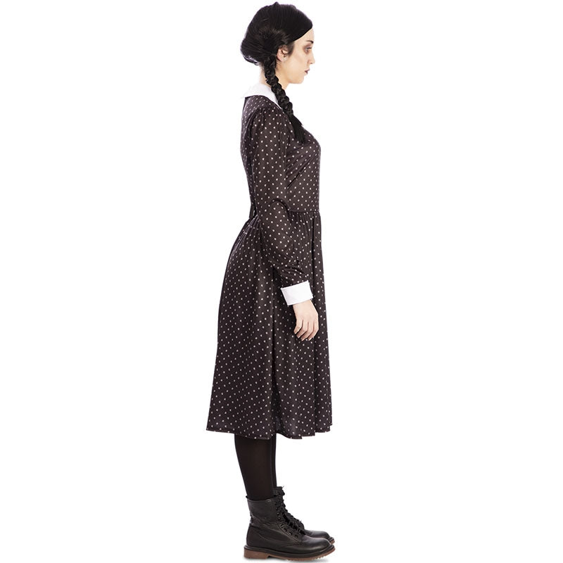 Disfraz de Miércoles Addams tétrica para mujer Perfil