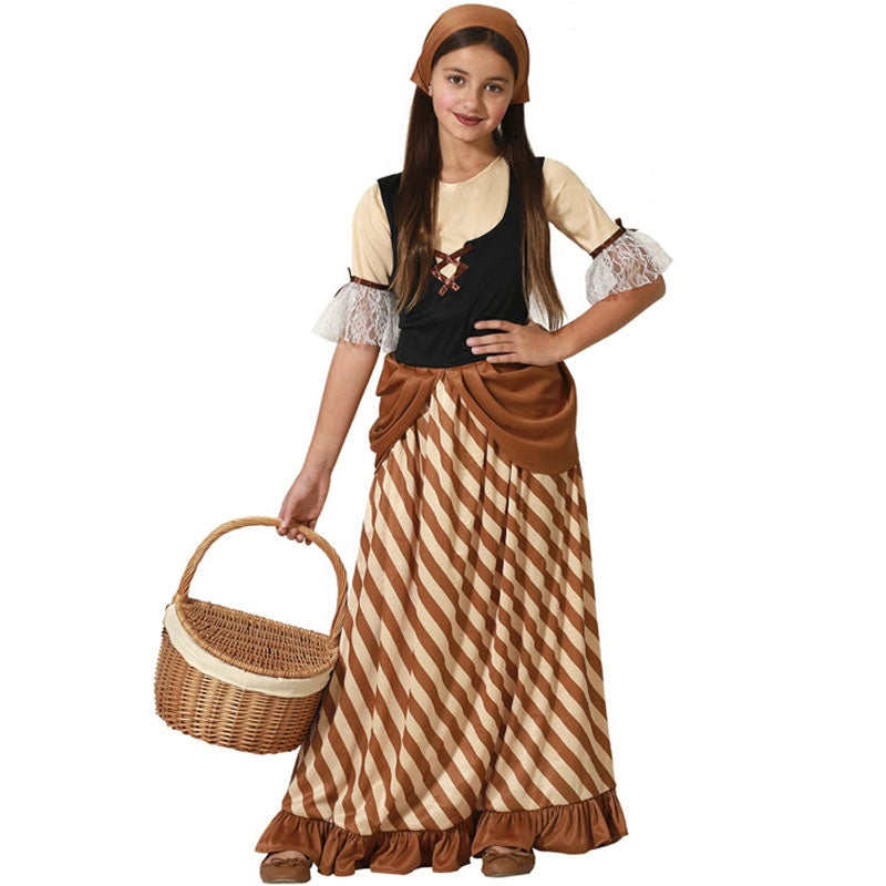 Disfraz de Mesonera Marrón para niña