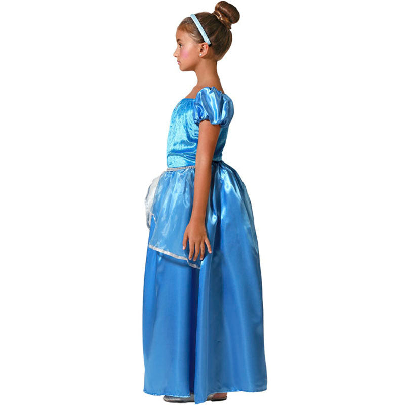 Disfraz para niña de Princesa azul de cuento Perfil