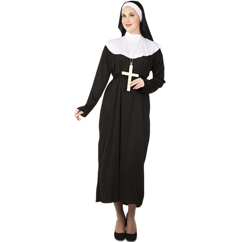 Nonnen-Kostüm Für Damen – Inkl. Robe, Schleier, Handschuhe & Kreuz-Halskette