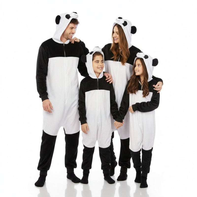 Gruppe von Riesige Kigurumi-Pandas