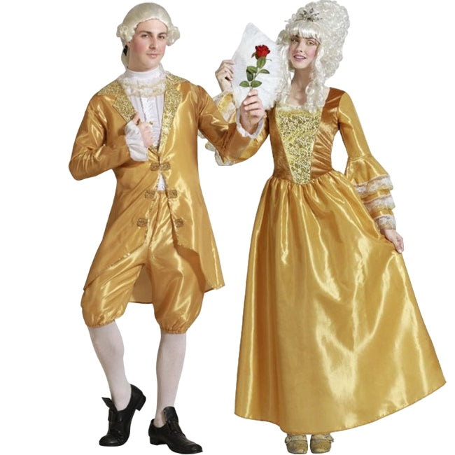 Goldene Höflinge Paarkostüm für Erwachsene