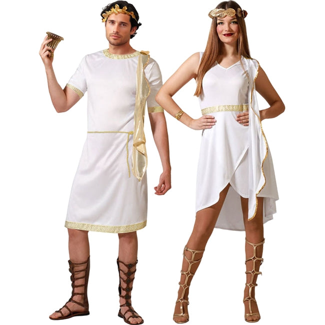 Goldene Römer Paarkostüm für Erwachsene