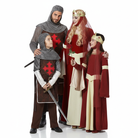 Gruppe von Mittelalterliche Ritter und Prinzessinnen