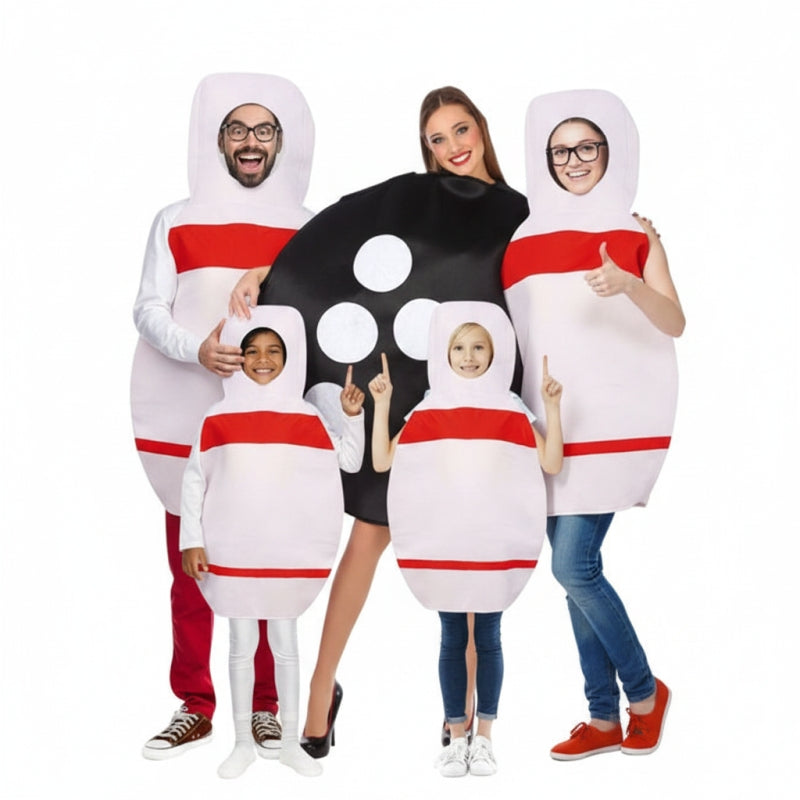 Gruppe von Bowling und Bowlingkugel