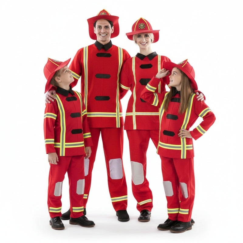 Gruppe von Klassischen Roten Feuerwehrmännern