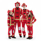 Gruppe von Klassischen Roten Feuerwehrmännern