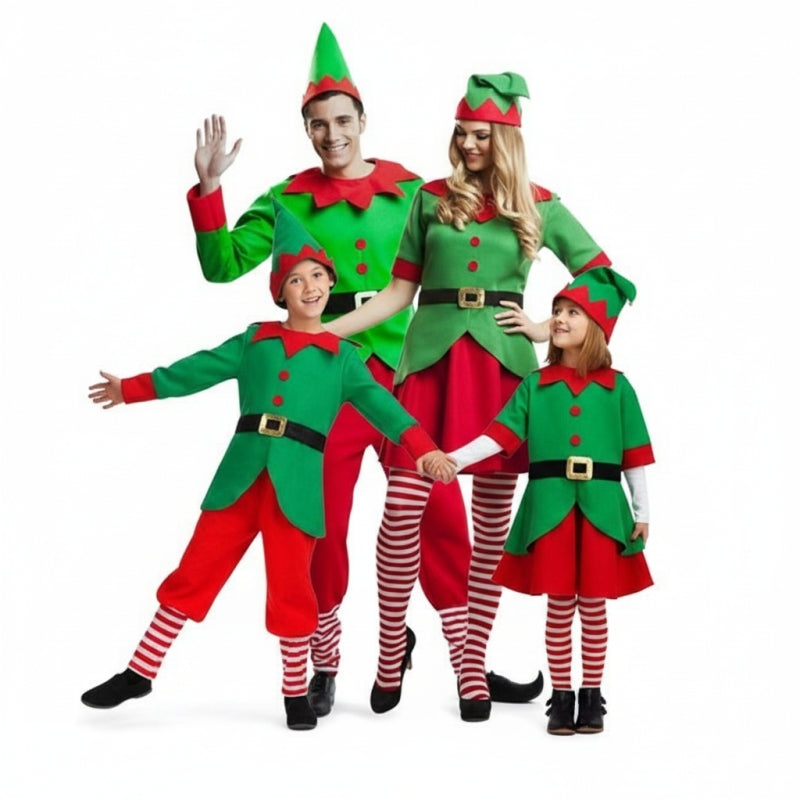 Gruppe von Elfen Weihnachten Weihnachtsmann