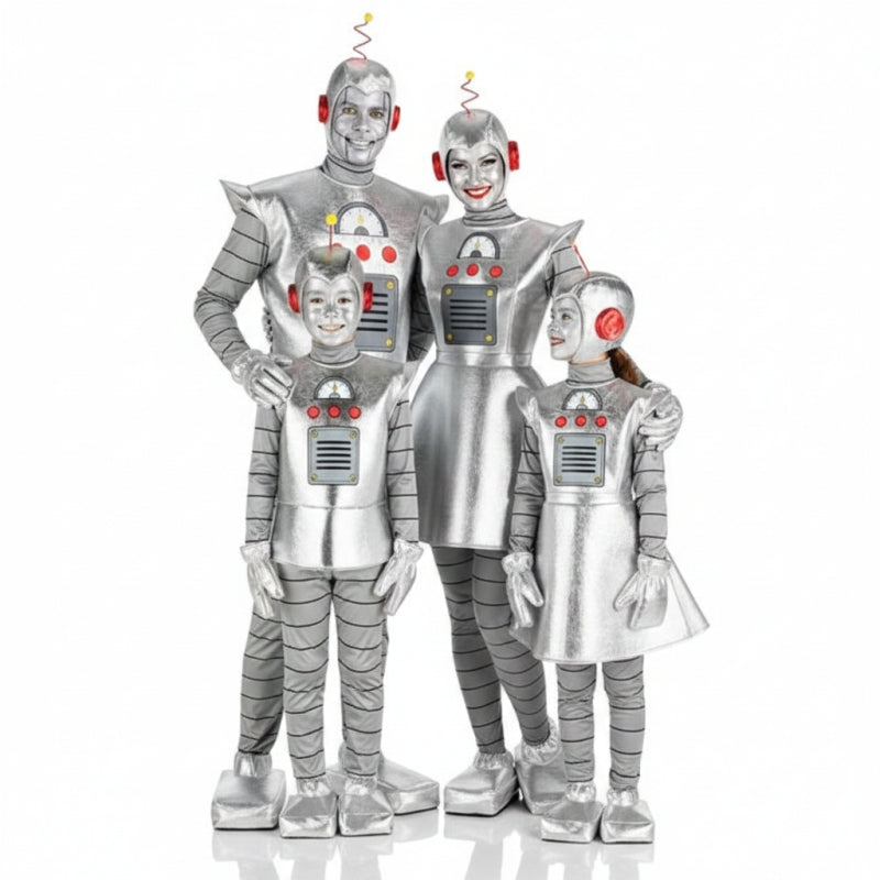 Gruppe von Silberne Roboter