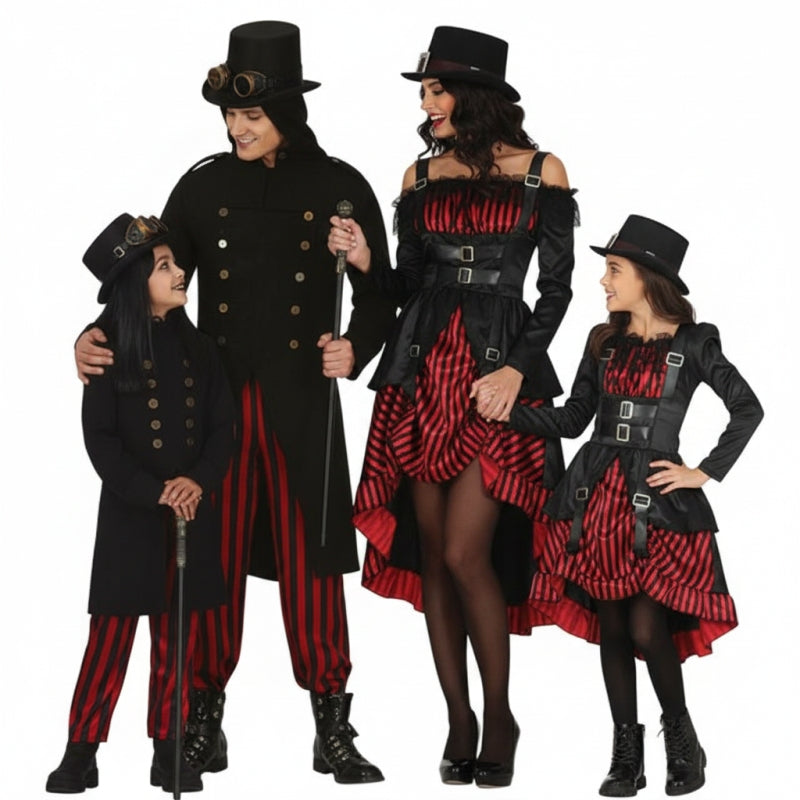 Gruppe von Steampunk-Vampiren Lord und Lady