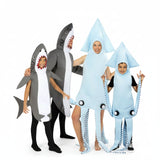 Gruppe von Haien und Tintenfischen