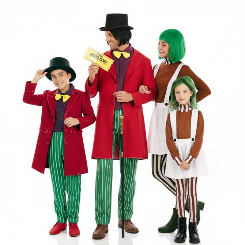 Gruppe von Willy Wonka und Oompa-Loompa