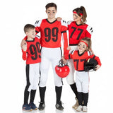 Gruppe von Rote American-Football-Spieler