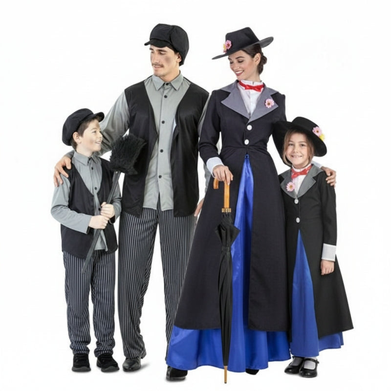 Gruppe von Mary Poppins und der Schornsteinfeger