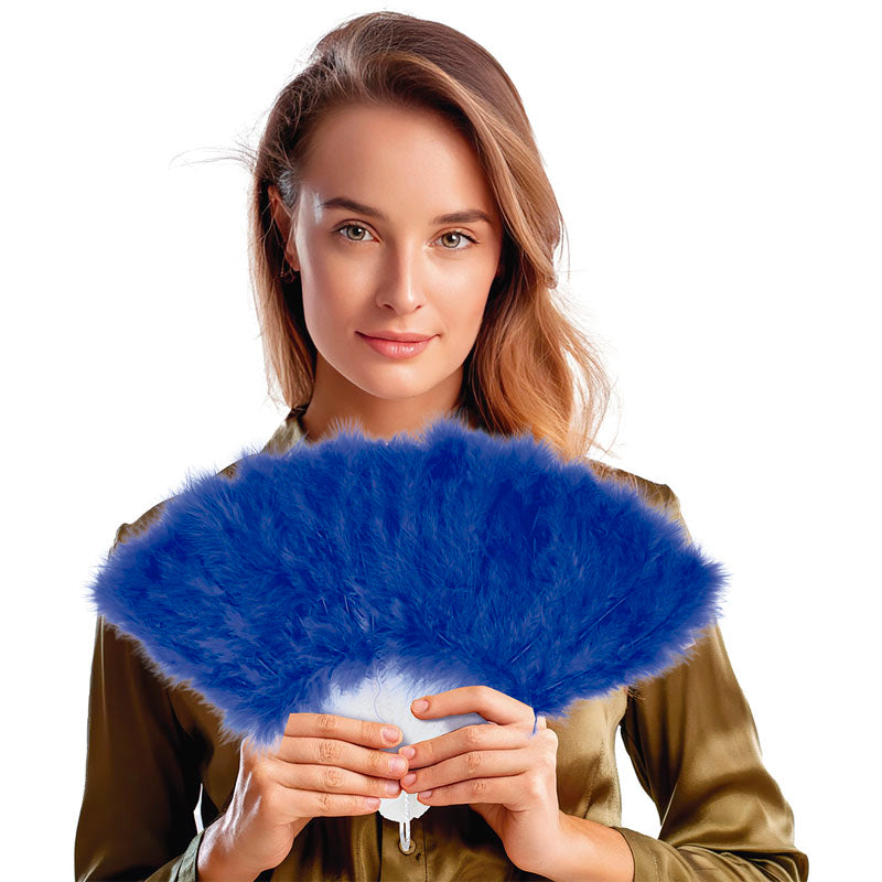 Abanico de Plumas Azul