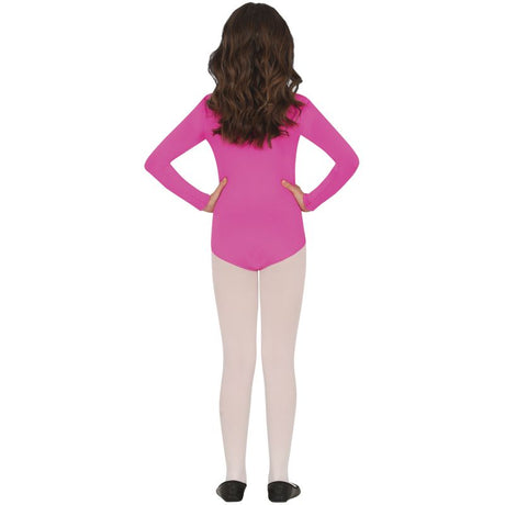 Disfraz de Body Fucsia Manga Larga para niña Espalda