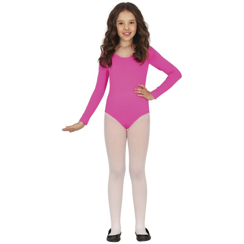 Disfraz de Body Fucsia Manga Larga para niña