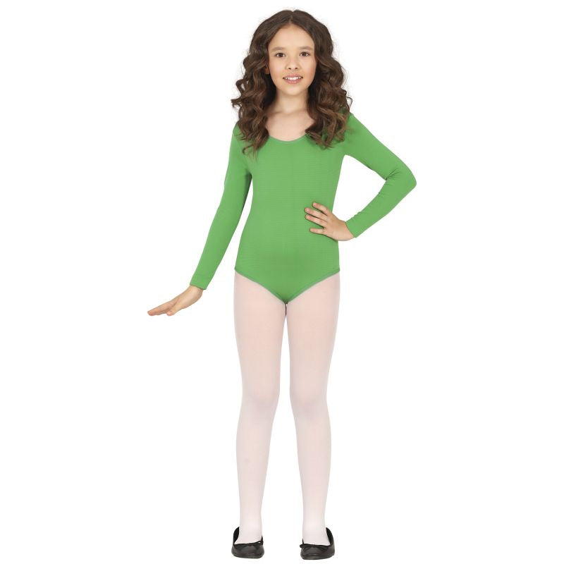 Disfraz de Body Verde Manga Larga para niña
