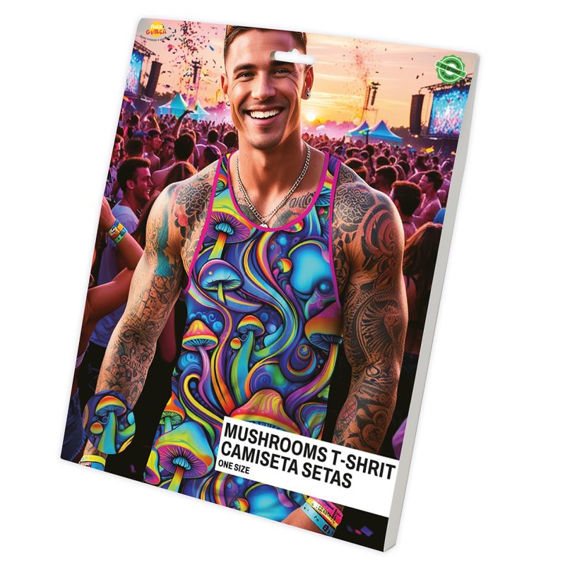 Camiseta Tirantes Psicodélica Setas para hombre Packaging
