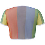 Camiseta Rejilla Arcoiris para mujer Espalda