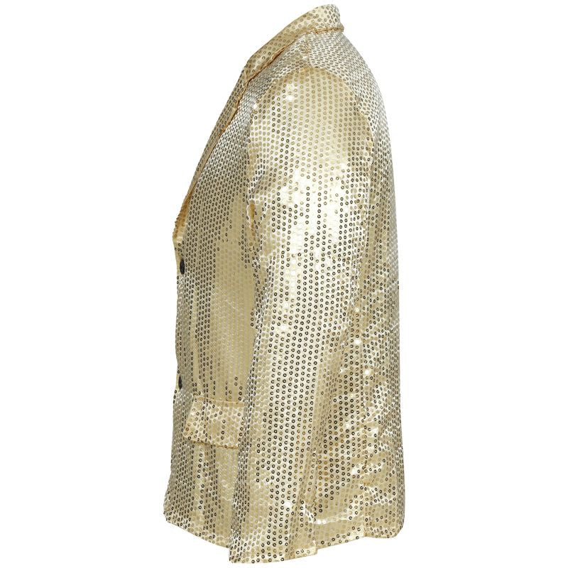 Chaqueta Lentejuelas Oro para Hombre Perfil