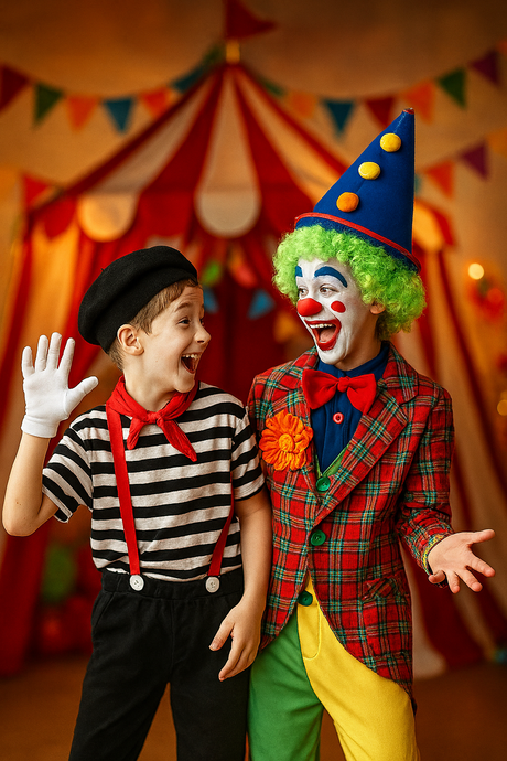 Clowns und Zirkuskostüme für junge