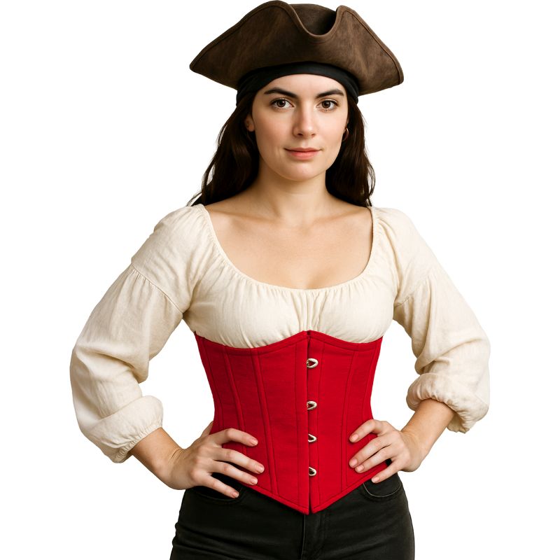 Corset Bajo Pecho Rojo para mujer Pirata