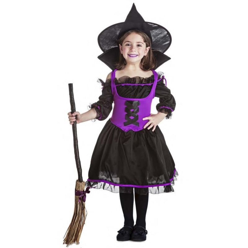Disfraz de Bruja Púrpura para niña