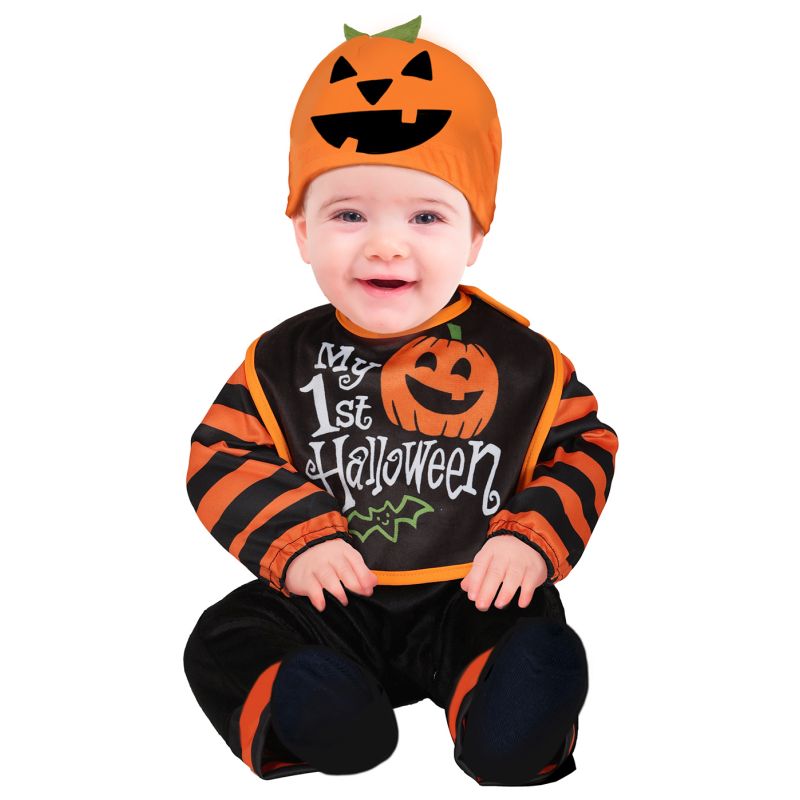Disfraz de Calabaza con babero para bebé