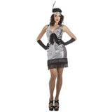Disfraz de Charleston Plata con Plumas para mujer