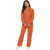 Orangefarbene Sträfling Kostüm für Damen