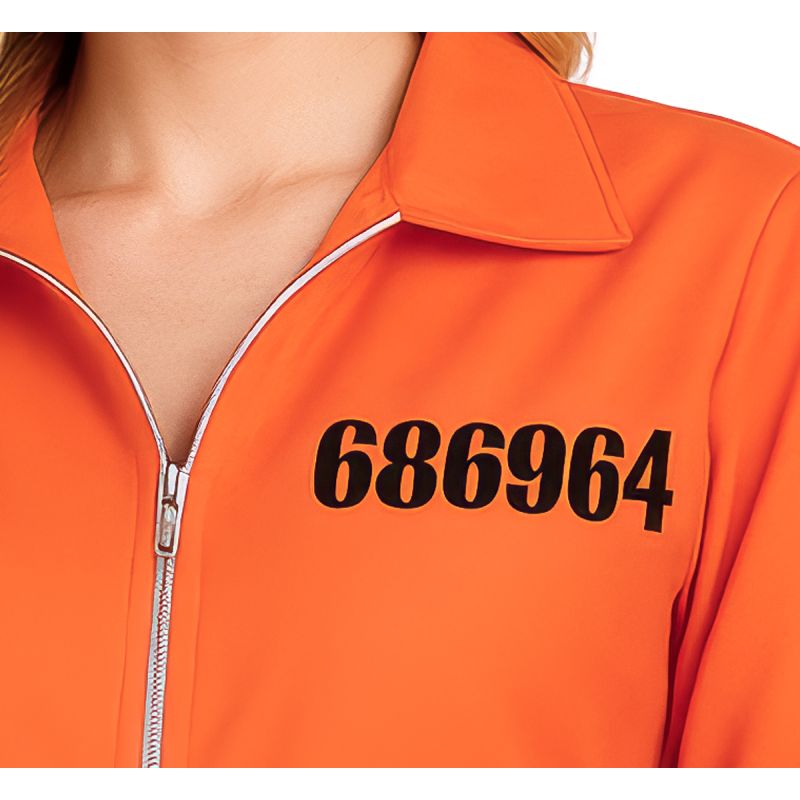 Orangefarbene Sträfling Kostüm für Damen