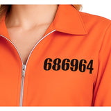 Orangefarbene Sträfling Kostüm für Damen