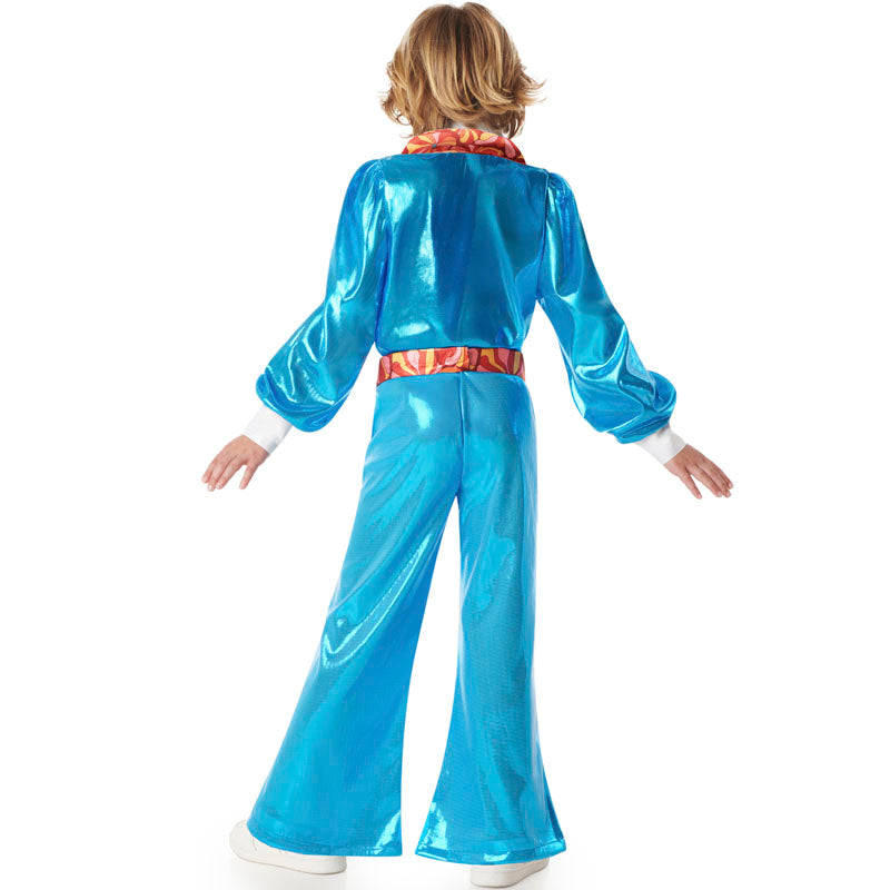 Disfraz de Disco azul años 70 para niño Espalda