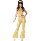 Disfraz de Disco dorado años 70 para mujer Bis